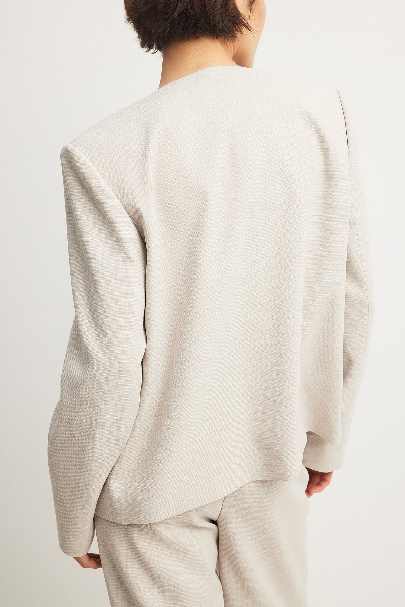 Oversize-Blazer mit Rundhalsausschnitt