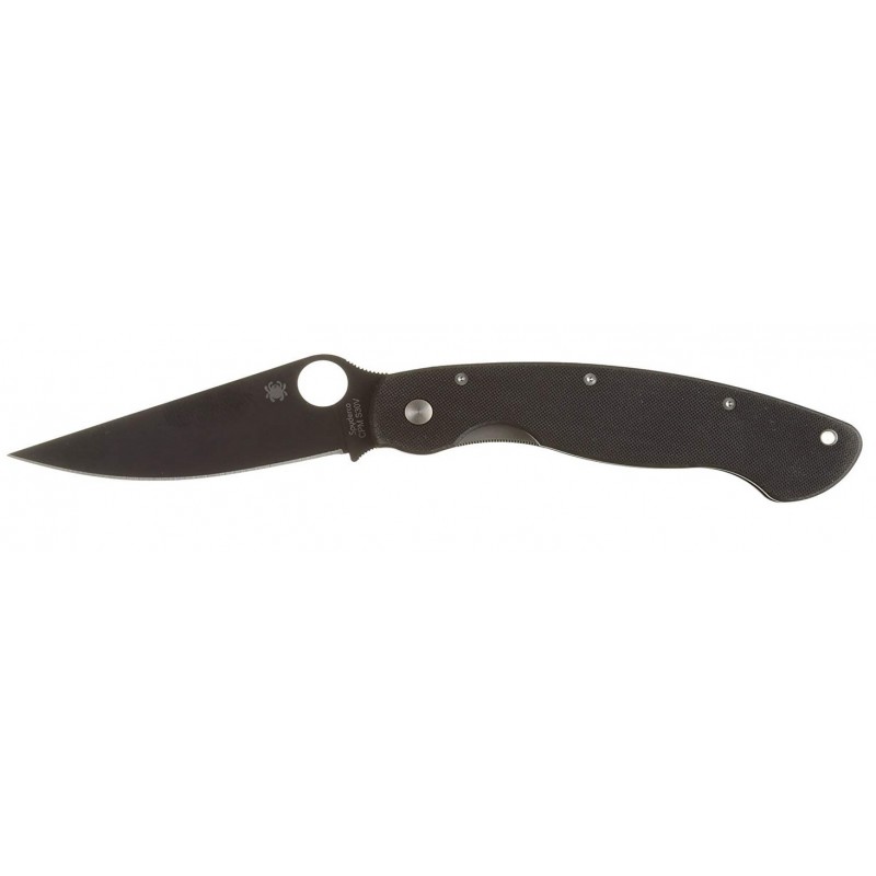 Spyderco Militärmesser, Total Black taktisches Messer C36GPBK2, Militärklappmesser.