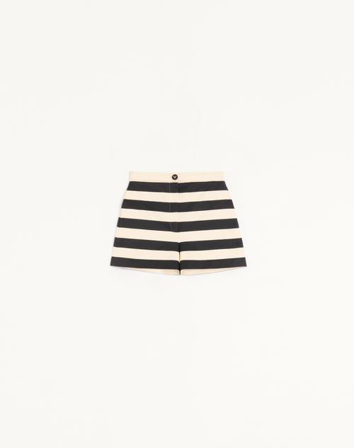 Shorts Maxi Stripe Barre' em Algodão Cetim