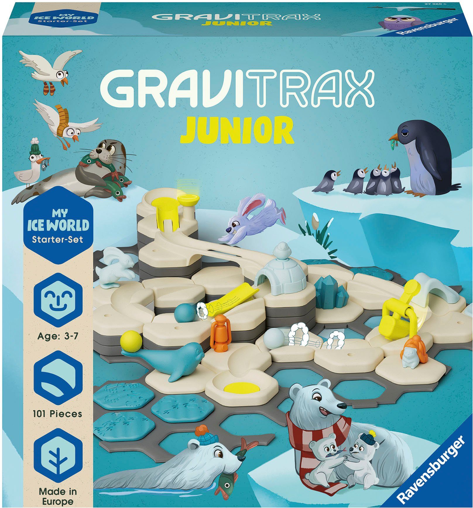 Ravensburger Kugelbahn-Bausatz GraviTrax Junior, Starter-Set L Ice, Made in Europe; FSC® - schützt Wald - weltweit