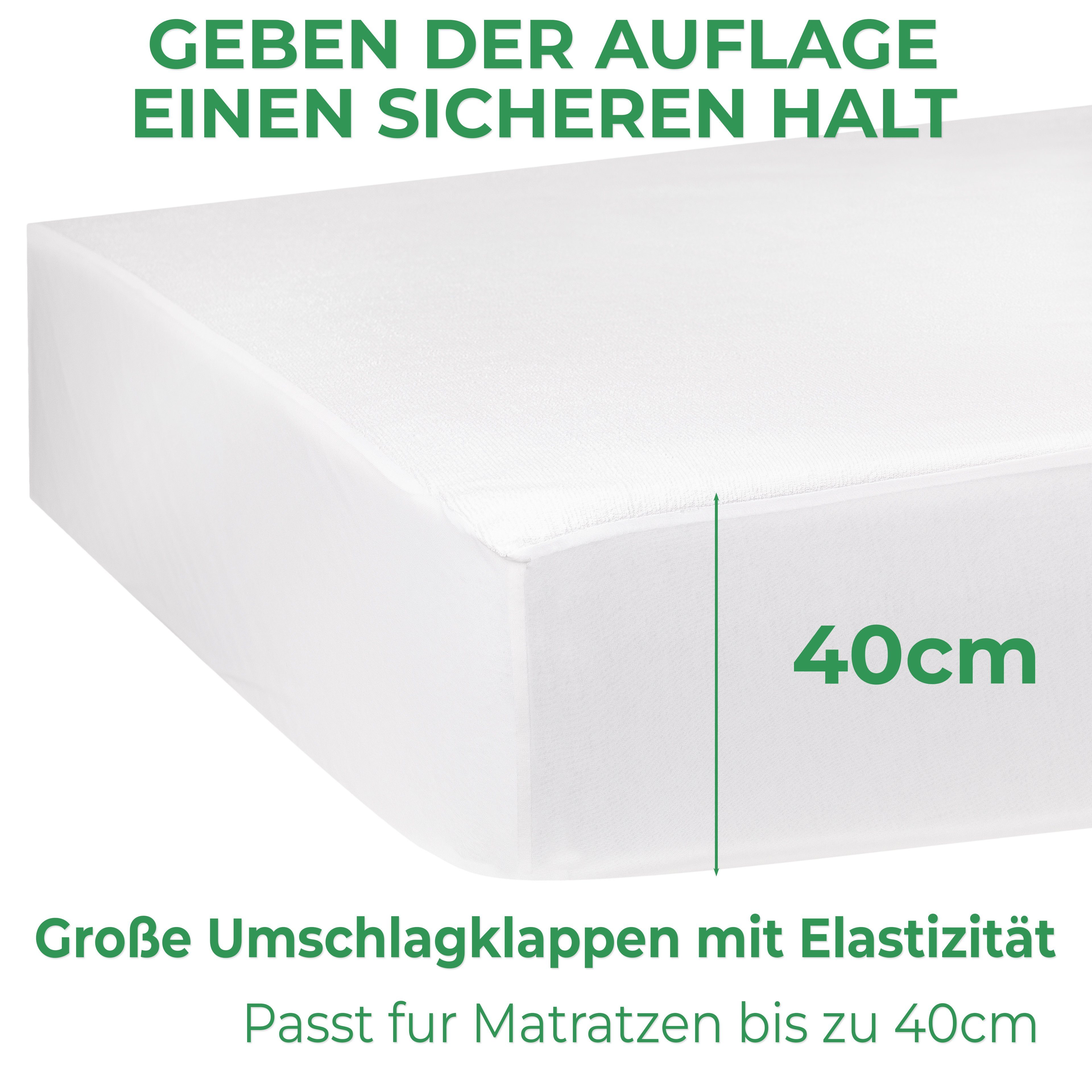 Matratzenschoner Wasserdicht, Premium Matratzenauflage von MZ Textile World, Inkontinenzauflage, Matratzenschutz, Knisterfreie, Anti-Milben