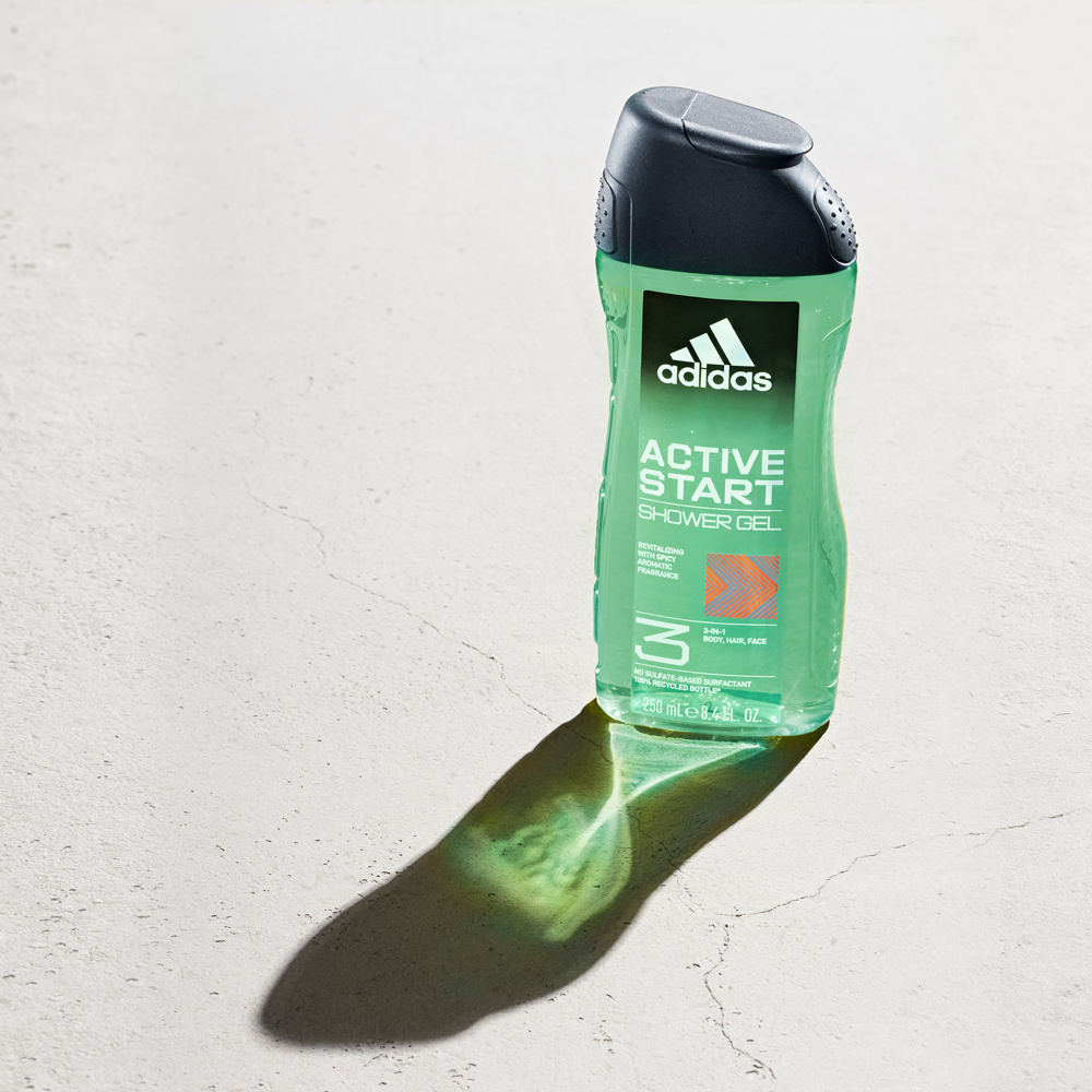 adidas Active Start - Parfum aromatique épicé,Vegan et testé dermatologiquement. Gel douche - 250 ML