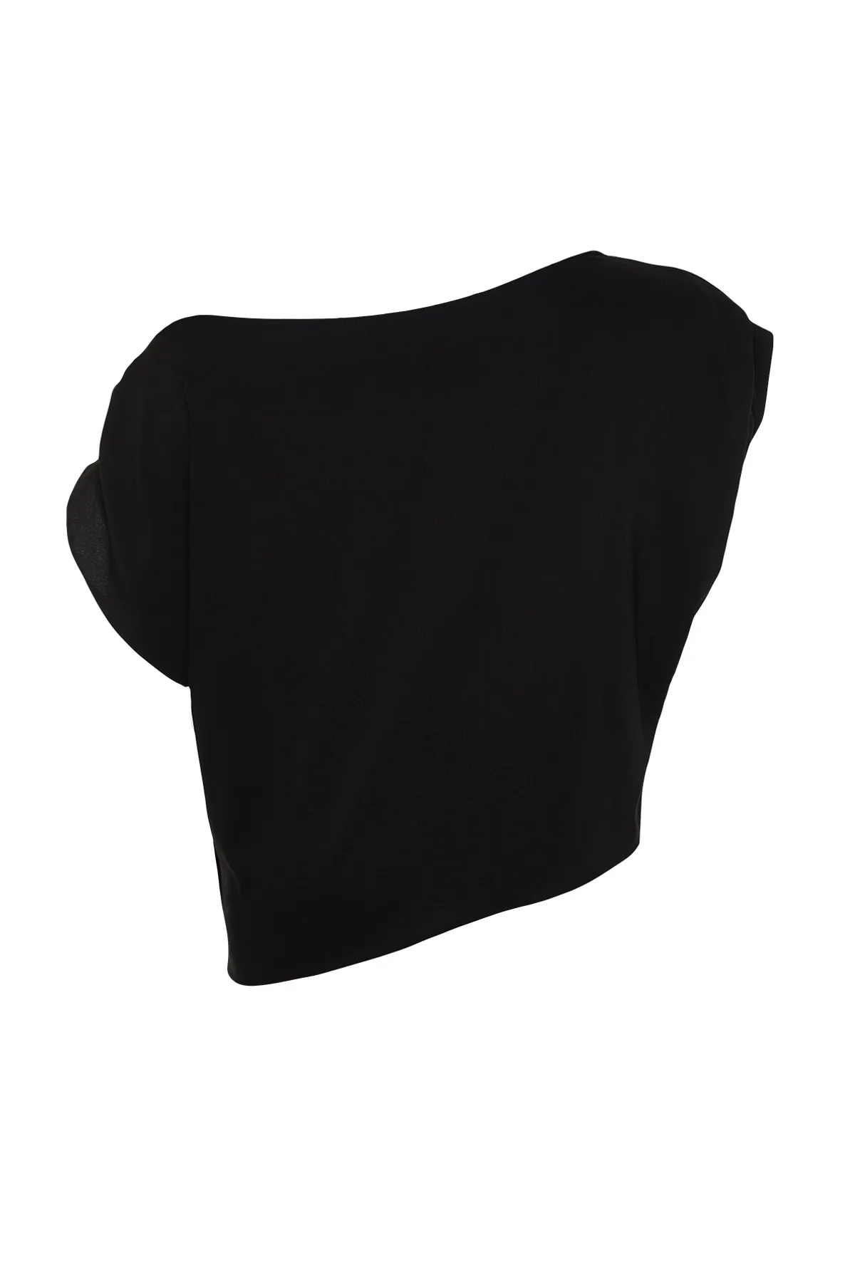 Trendyol Curve  Schwarze gewebte Bluse mit U-Boot-Ausschnitt TBBSS24AF00038