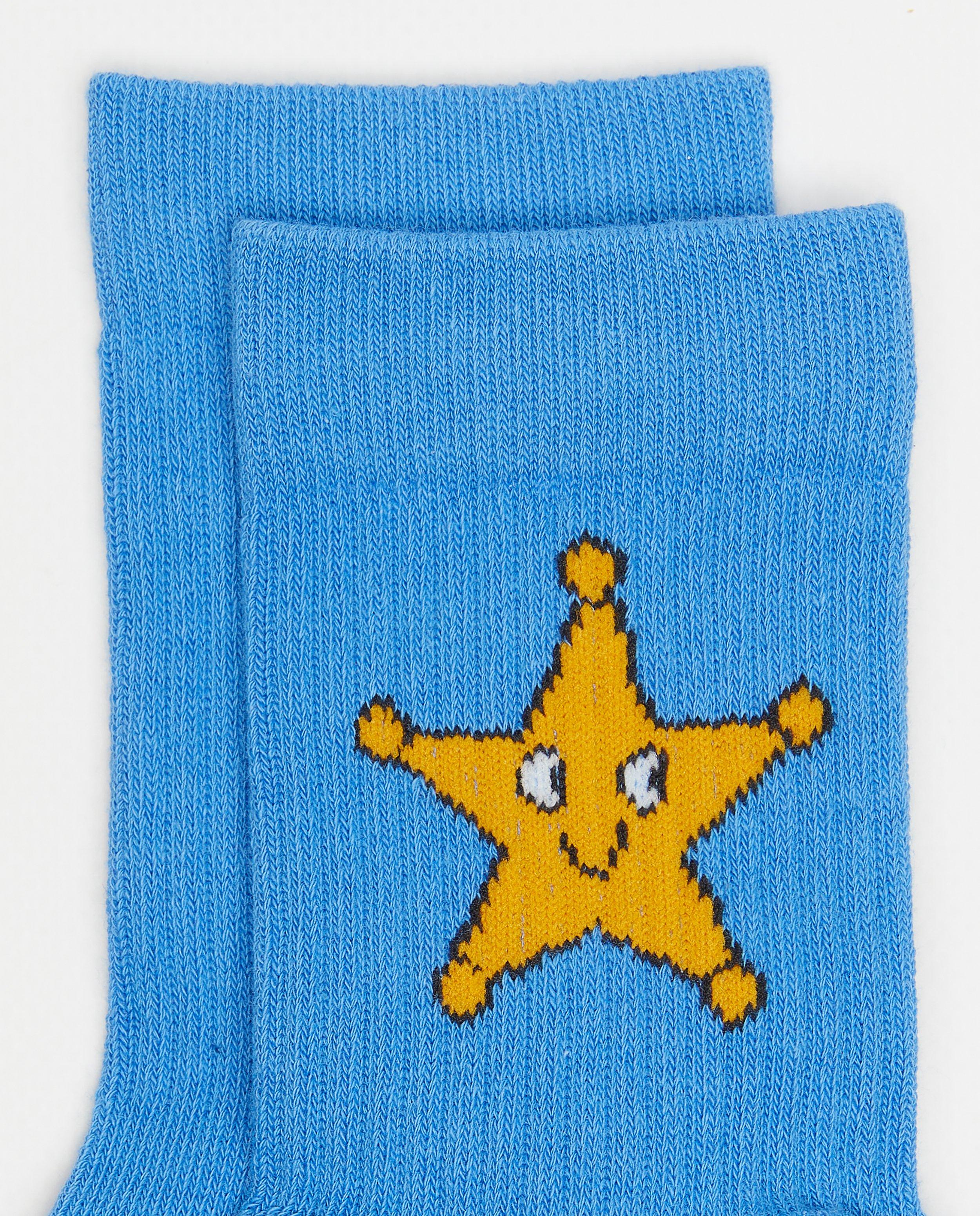 Fred + Ginger čarape s printom zvijezda, unisex, 92-128 plave