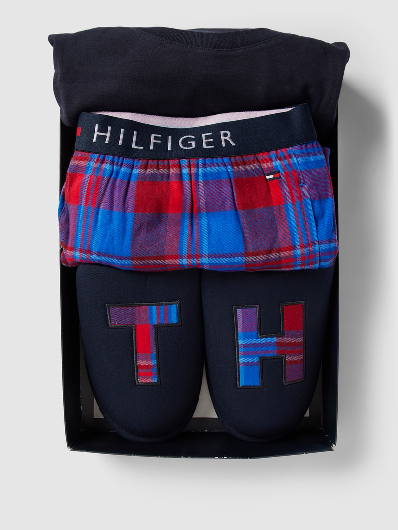 Homeslipper- und Pyjama-Set in royalblau