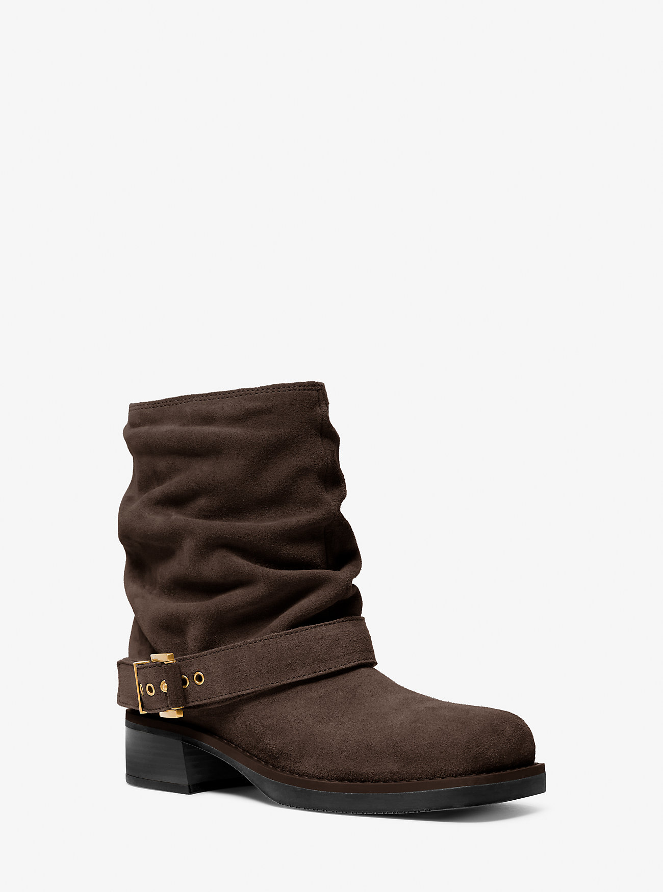 Colby Leather and Signature Logo Ankle Boot - CHOCOLATE