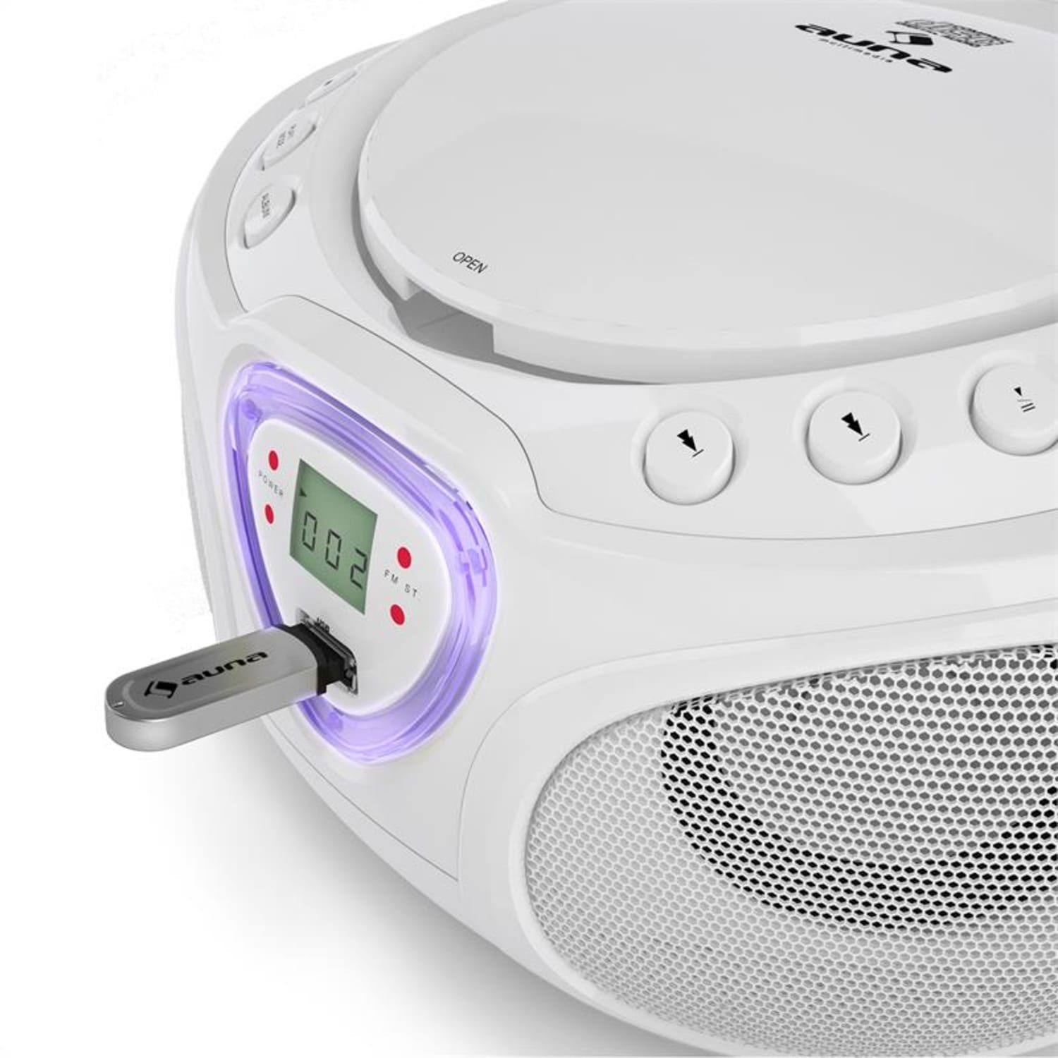 Auna Roadie Radio (FM-Radio, Kinder CD Player tragbar Musikbox Bluetooth CD Spieler Radio Soundbox)