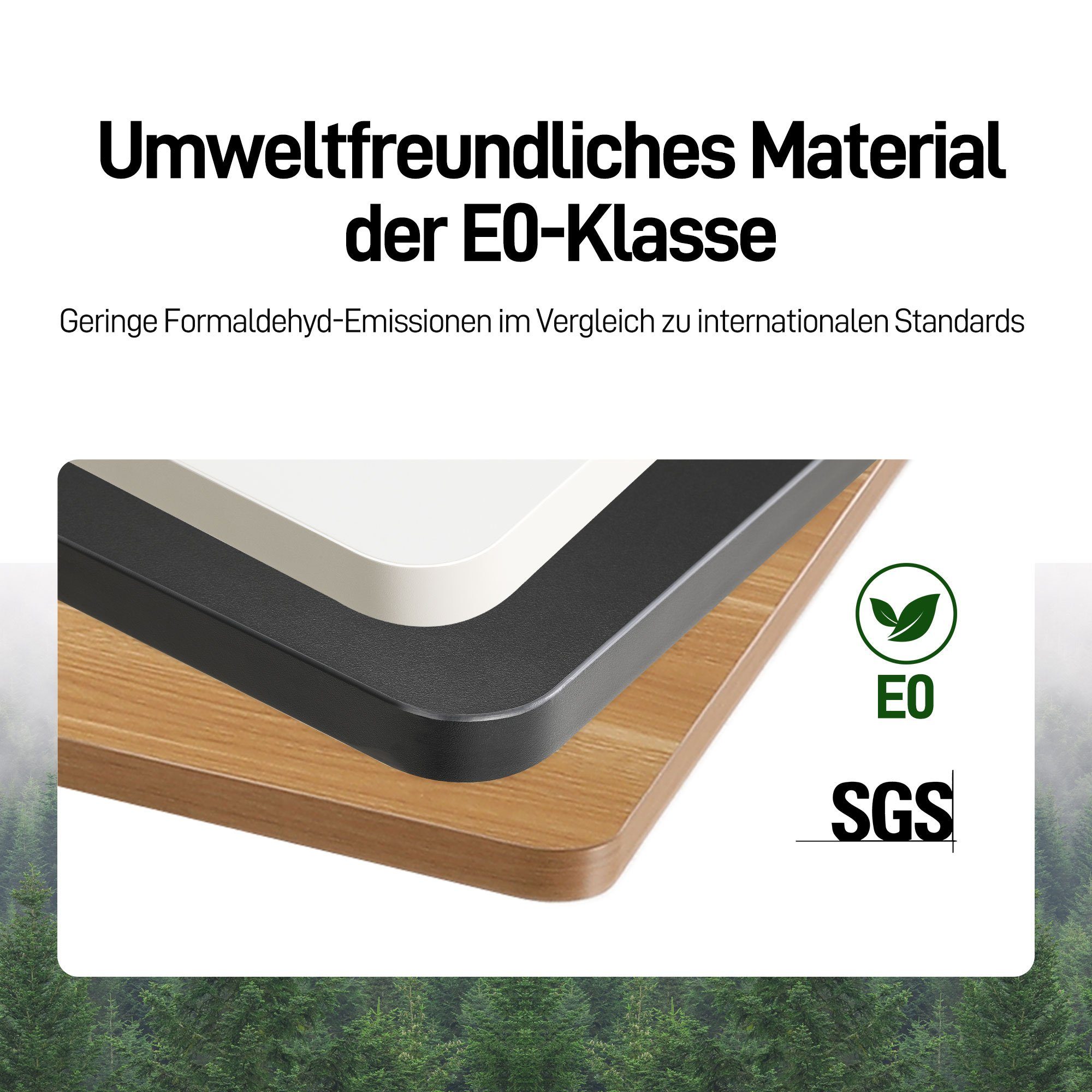 ERGOFINO Arbeitsplatte Tischplatte (Schwarz, Weiß oder Buche, 140x80 cm, 160x80 cm, 180x80 cm), DIY Schreibtischplatte Bürotischplatte