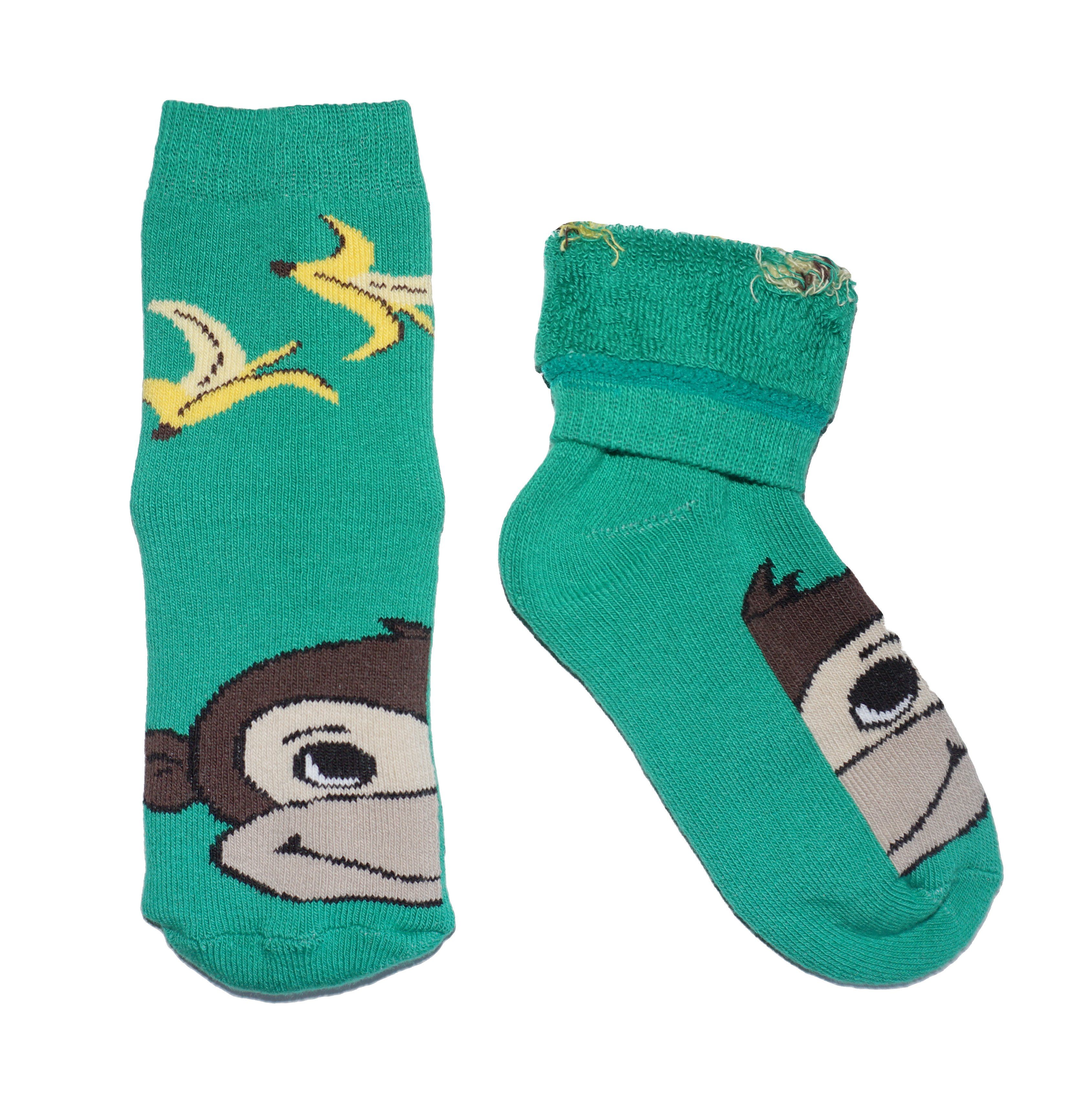 WERI SPEZIALS Strumpfhersteller GmbH Thermosocken Kinder Plüsch Socken Thermo Voll Frottee >>Affe<< mit Baumwolle
