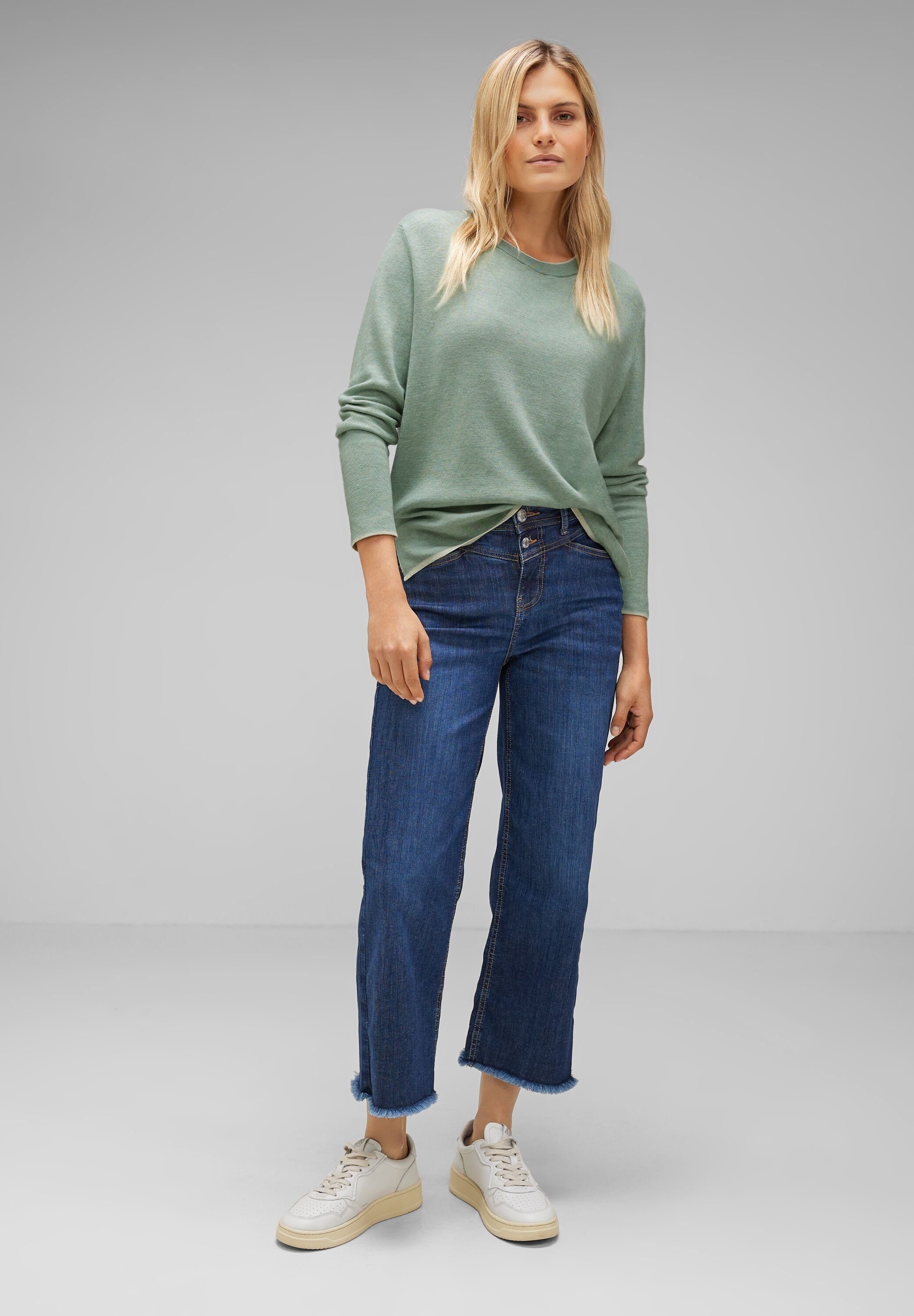 STREET ONE Strickpullover in Doubleface-Optik