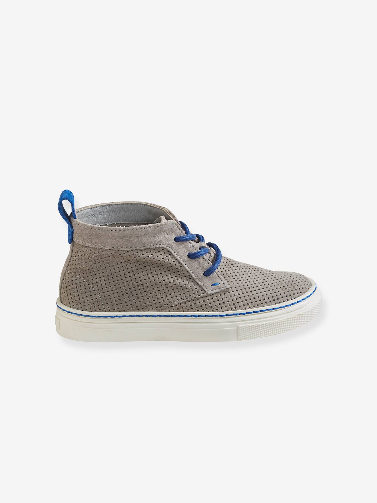 Bottines chukka garçon en cuir gris