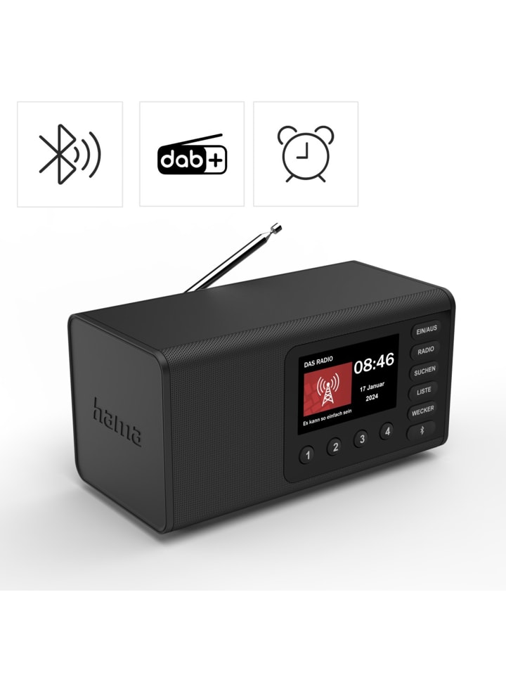 Hama DR1001BT, FM/DAB /Bluetooth® in Schwarz günstig kaufen onesize
