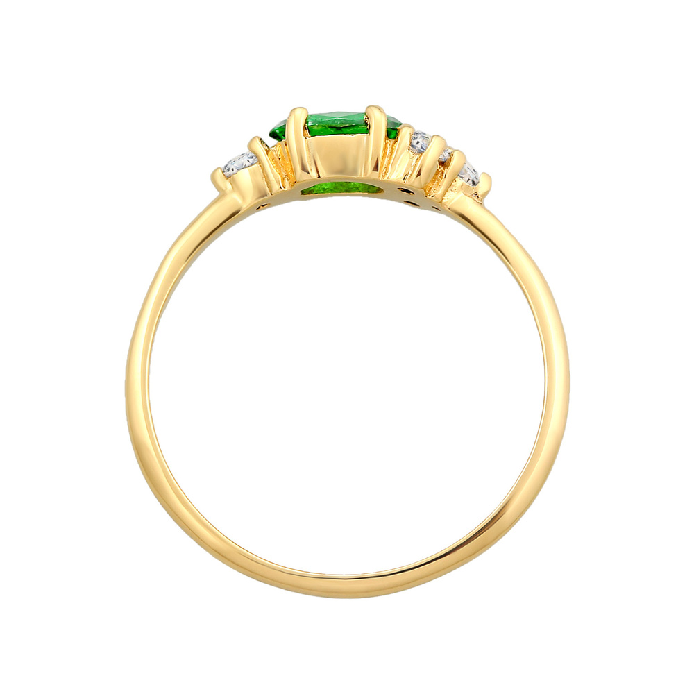 Elli Elli Bague Femmes Bague de fiançailles Extravagant Vert avec Cristal de Zirconium Bague