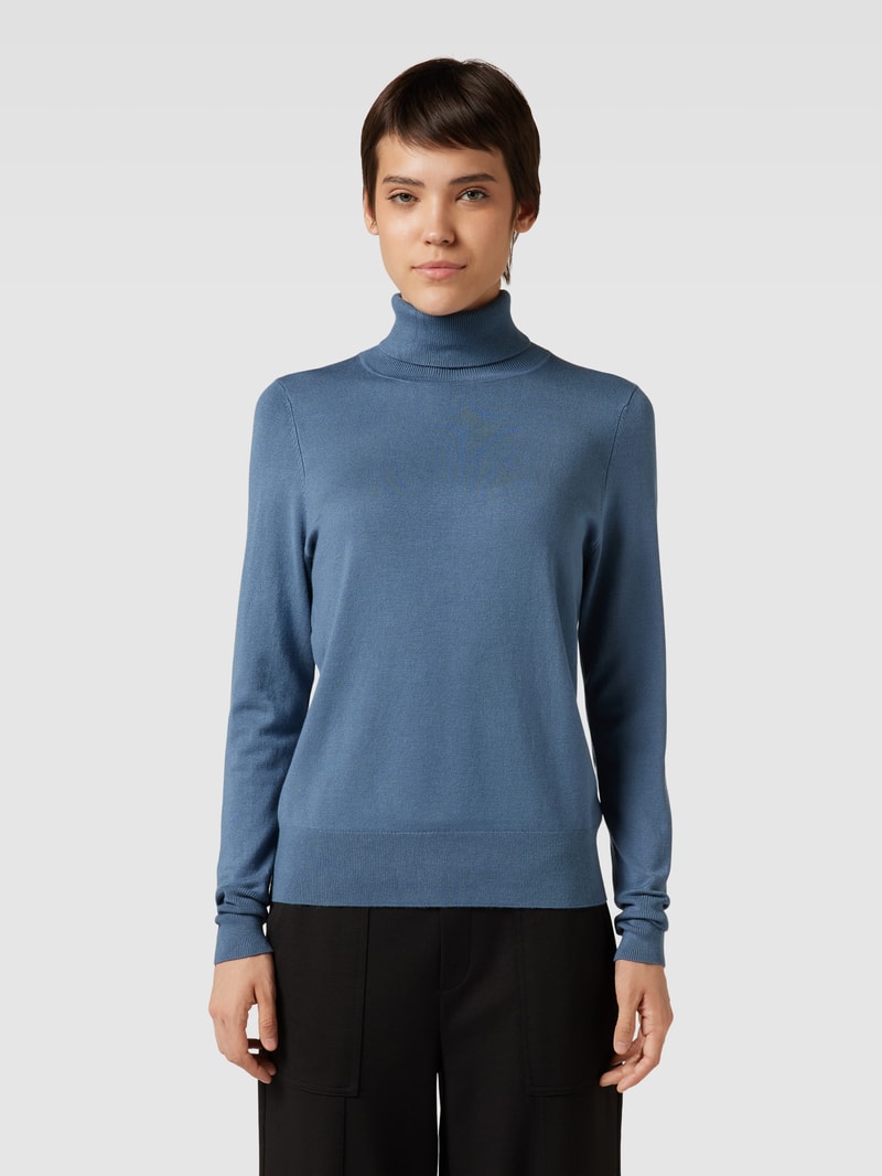 Longsleeve mit Rollkragen in rauchblau
