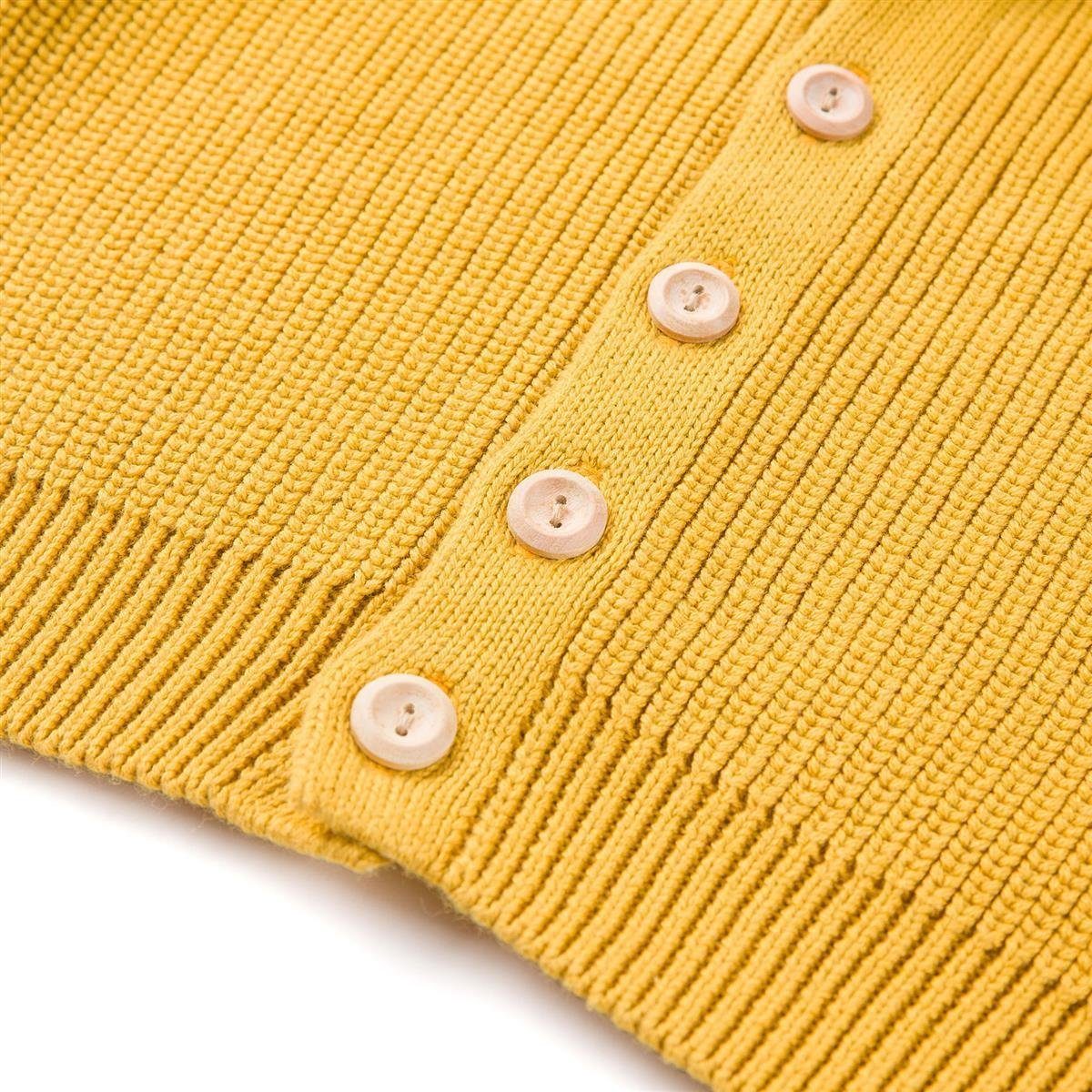 Hofbrucker seit 1948 Strickjacke Oversize Baby Strickjacke Senfgelb (1-tlg)