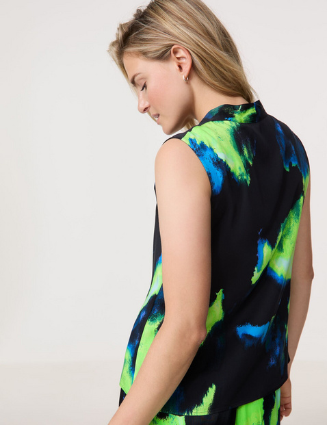 Ärmellose Bluse mit Allover-Print