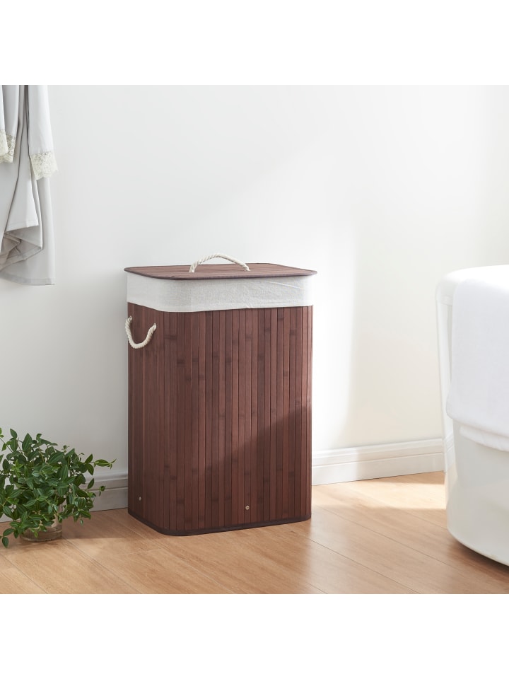en.casa Wäschekorb Salla in Braun (H)60cm (B)40cm (T)30cm (V)72l günstig kaufen onesize