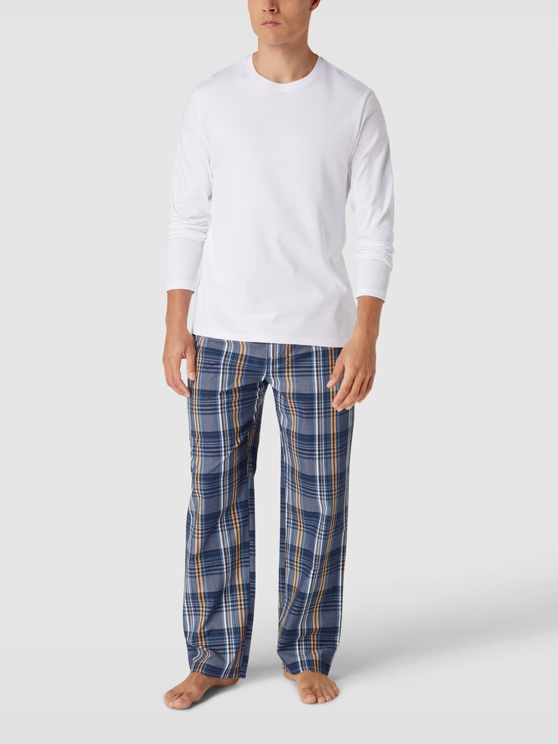 Pyjama-Hose mit Karomuster in jeans