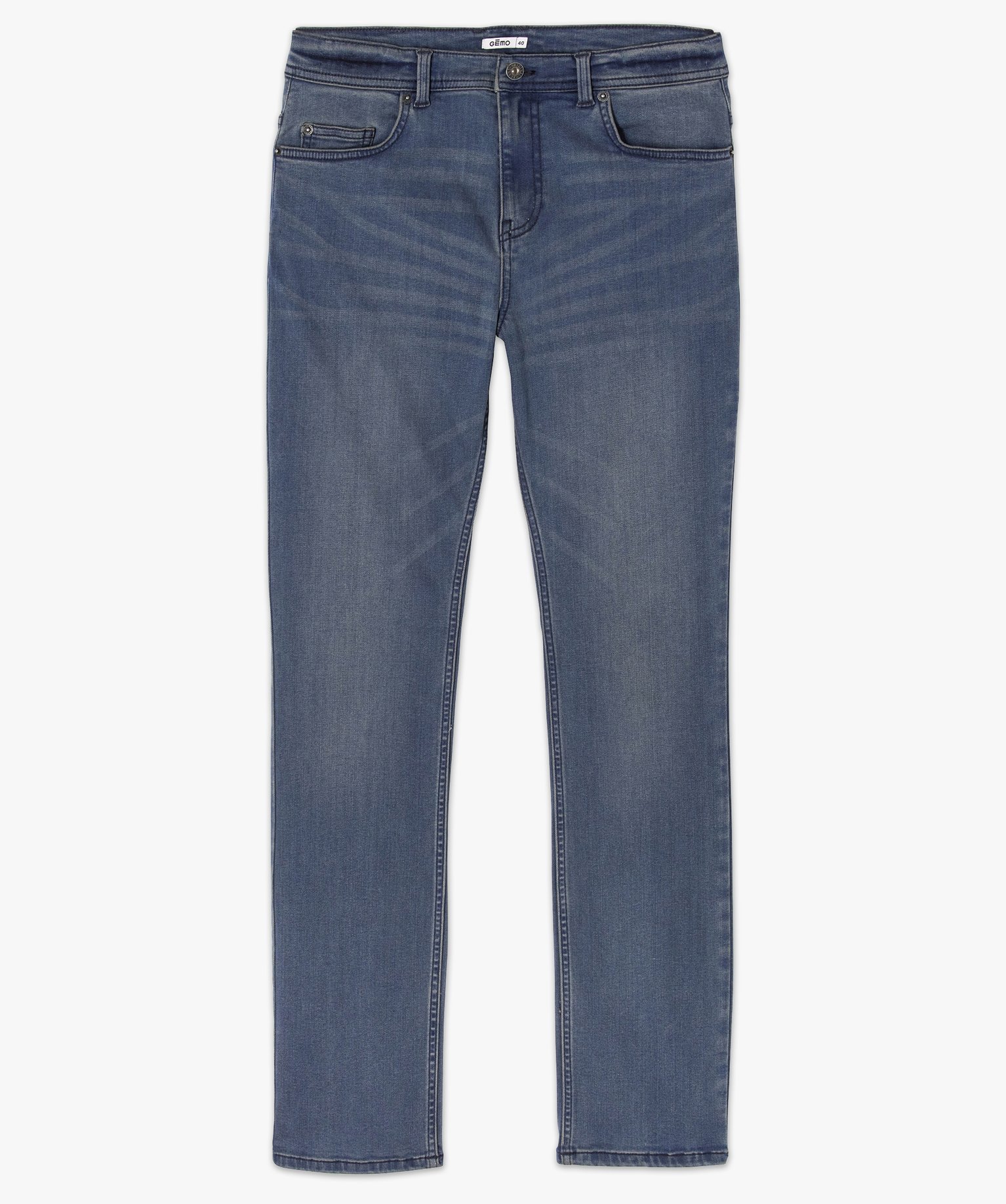 Jean homme coupe Straight légèrement délavé stone | GEMO