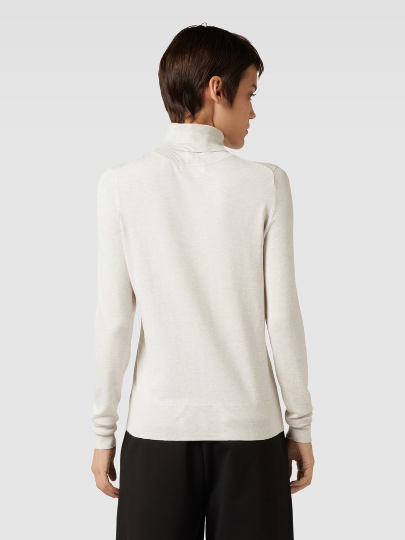 Longsleeve mit Rollkragen in ecru meliert