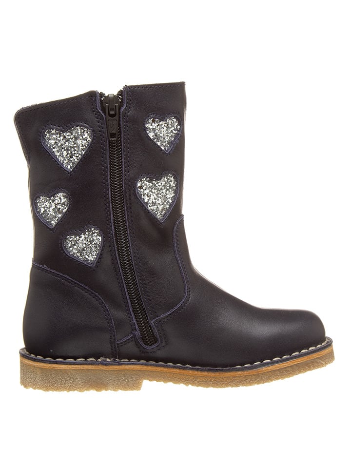 kmins Leder-Stiefel in Dunkelblau günstig kaufen