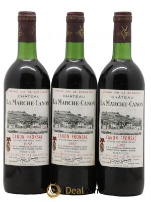 Canon-Fronsac Château La Marche 1982 - Lot de 3 Bouteilles