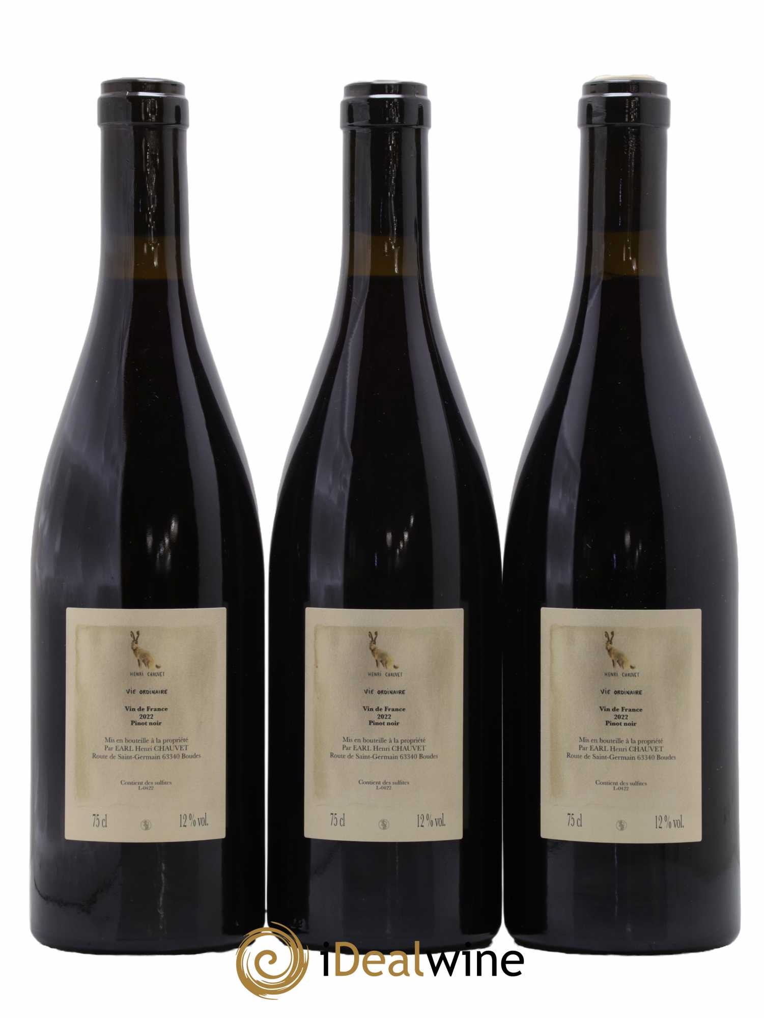 Vin de France Vie ordinaire Henri Chauvet 2022 - Lot de 3 Bouteilles