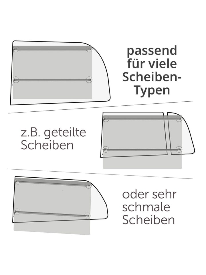 Zamboo Universal Sonnenschutz fürs Auto mit Vorhang-Funktion in schwarz günstig kaufen onesize