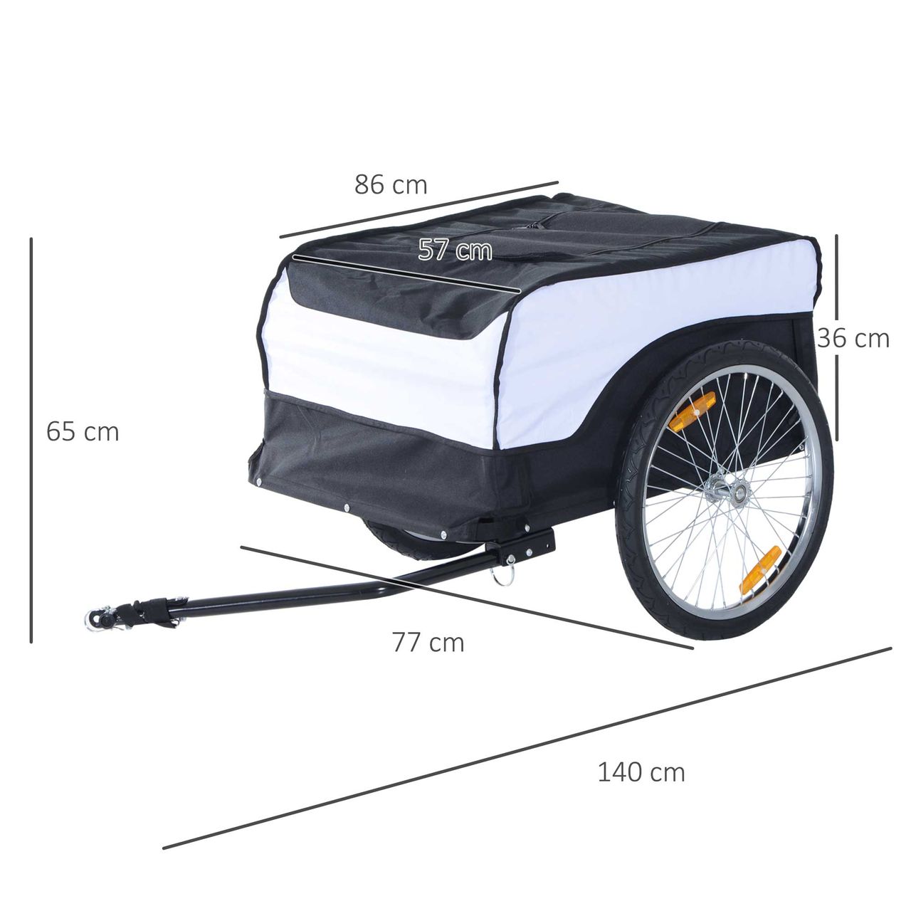 HOMCOM Fahrradanhänger Transportanhänger Lastenanhänger 40 kg Belastbarkeit