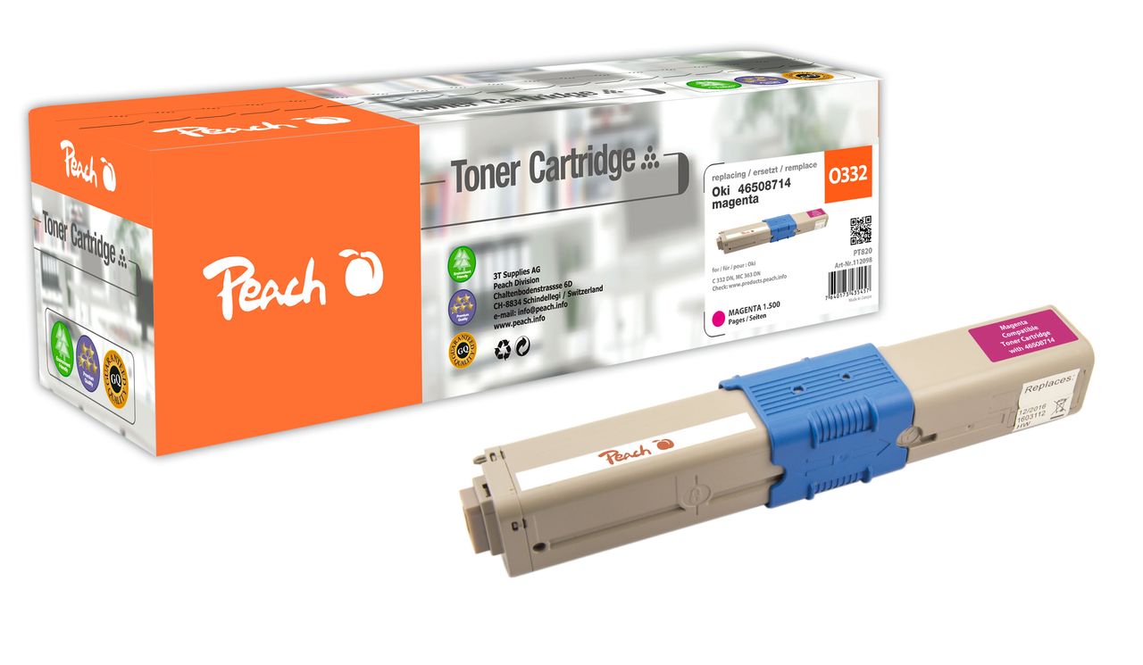 Peach Tonermodul magenta ersetzt Oki 46508714