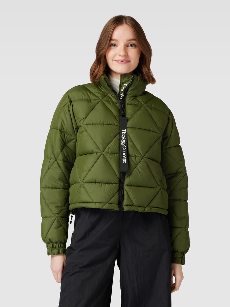 Steppjacke mit Stehkragen Modell 'CARLA' in olivgrün