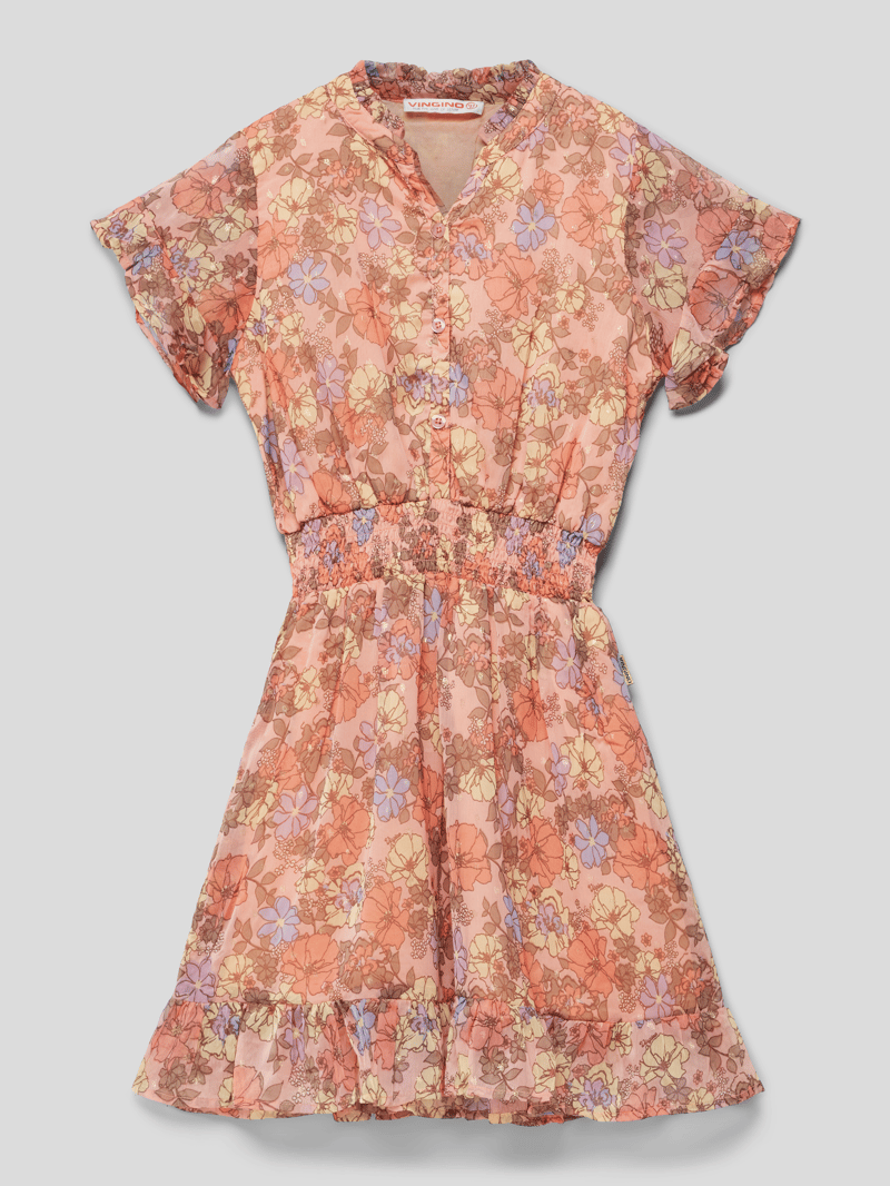 Blusenkleid mit Allover-Muster in orange