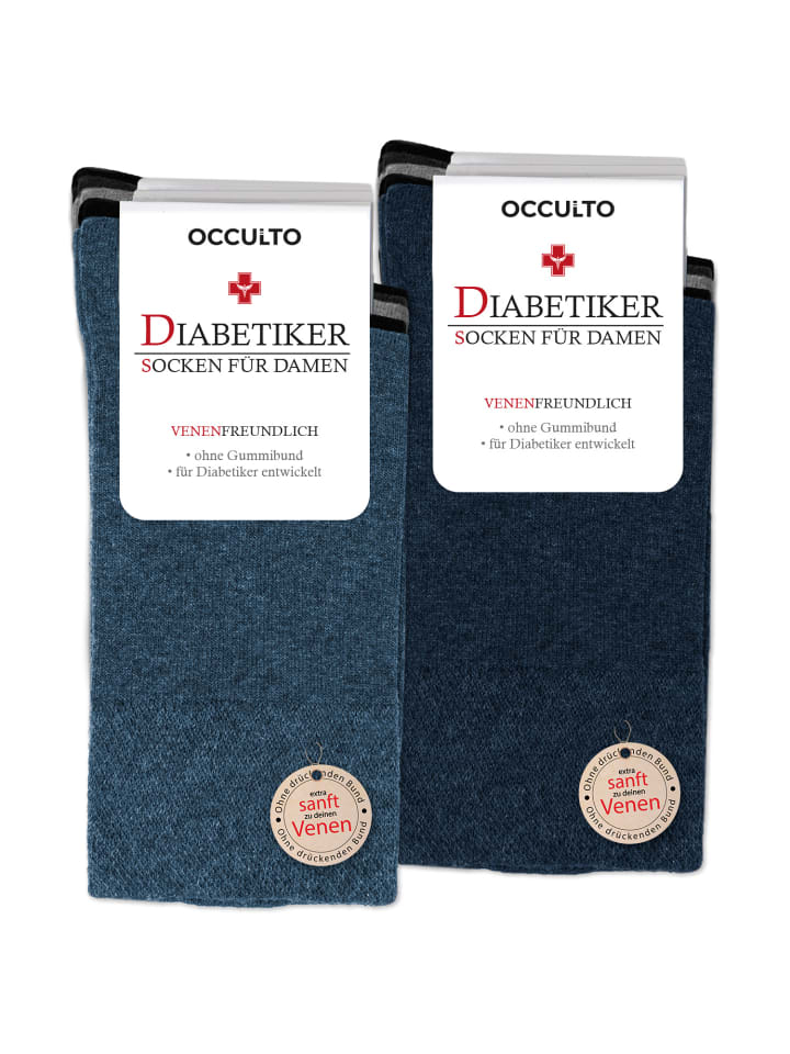 Occulto 10er Pack Diabetiker Socken Julia in Blau-Mix günstig kaufen