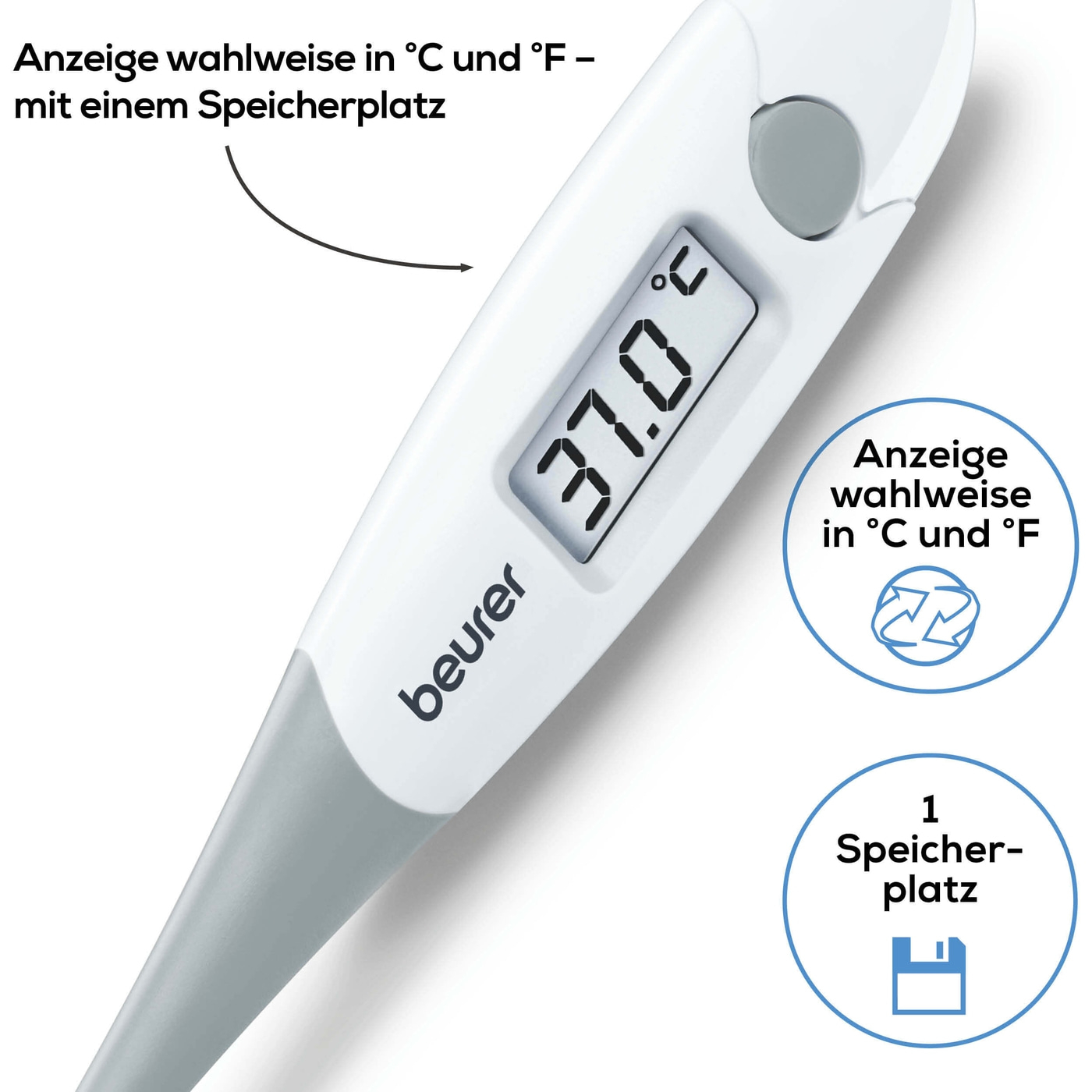 Beurer Express Thermometer FT 15/1-Fieberthermometer mit Kontakt-Messtechnik & kurzer Messzeit