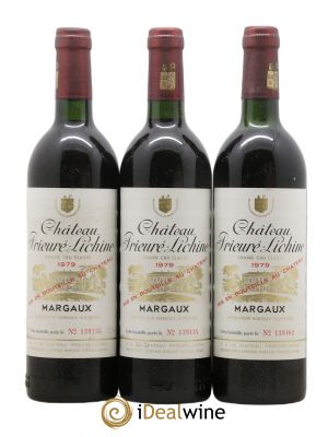 Château Prieuré Lichine 4ème Grand Cru Classé  1979 - Lot de 3 Bouteilles