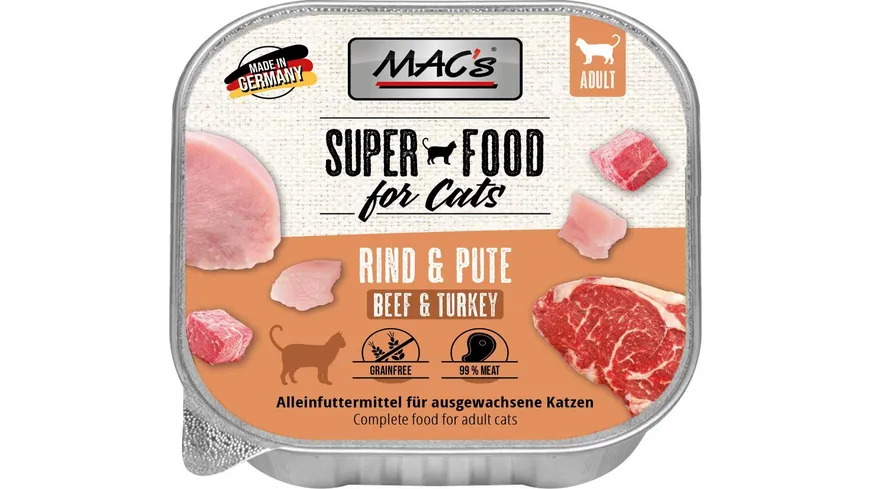 MAC's CAT Katzennassfutter Rind & Pute 100 g