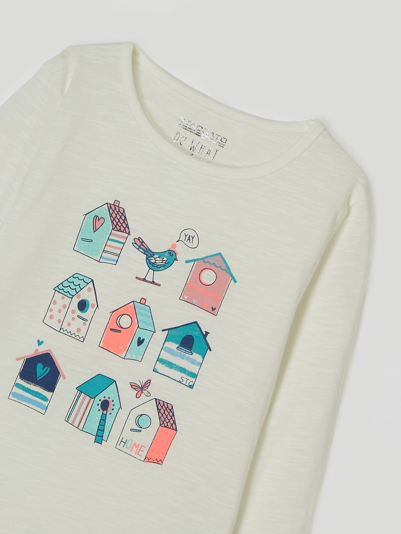 T-Shirt aus Slub Jersey in offwhite