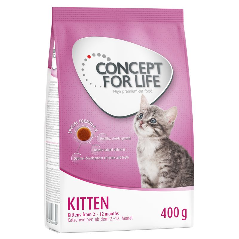 400 g Concept for Life Kitten Trockenfutter + 12 x 85 g Pouch