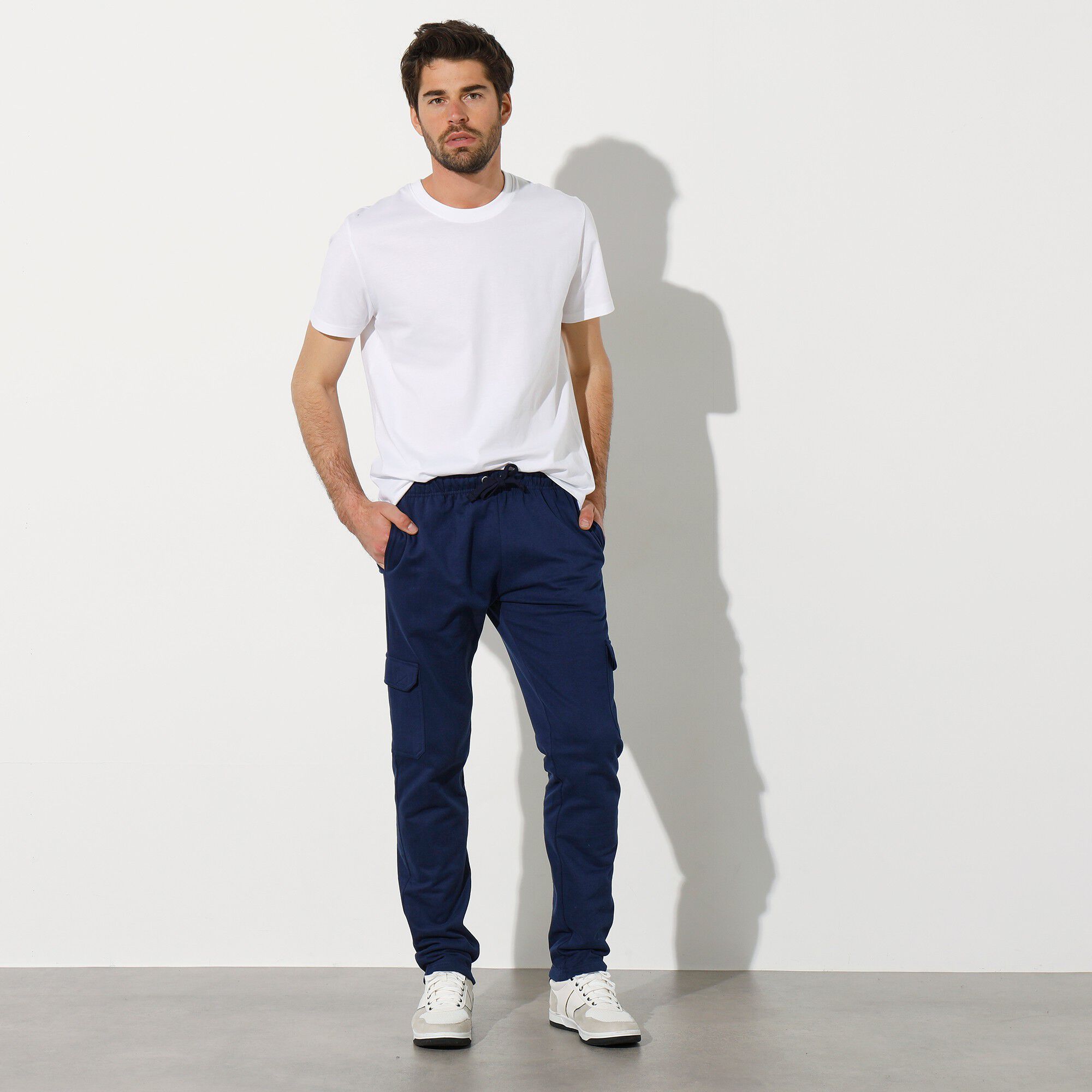 Pantalon molleton cargo bas droits