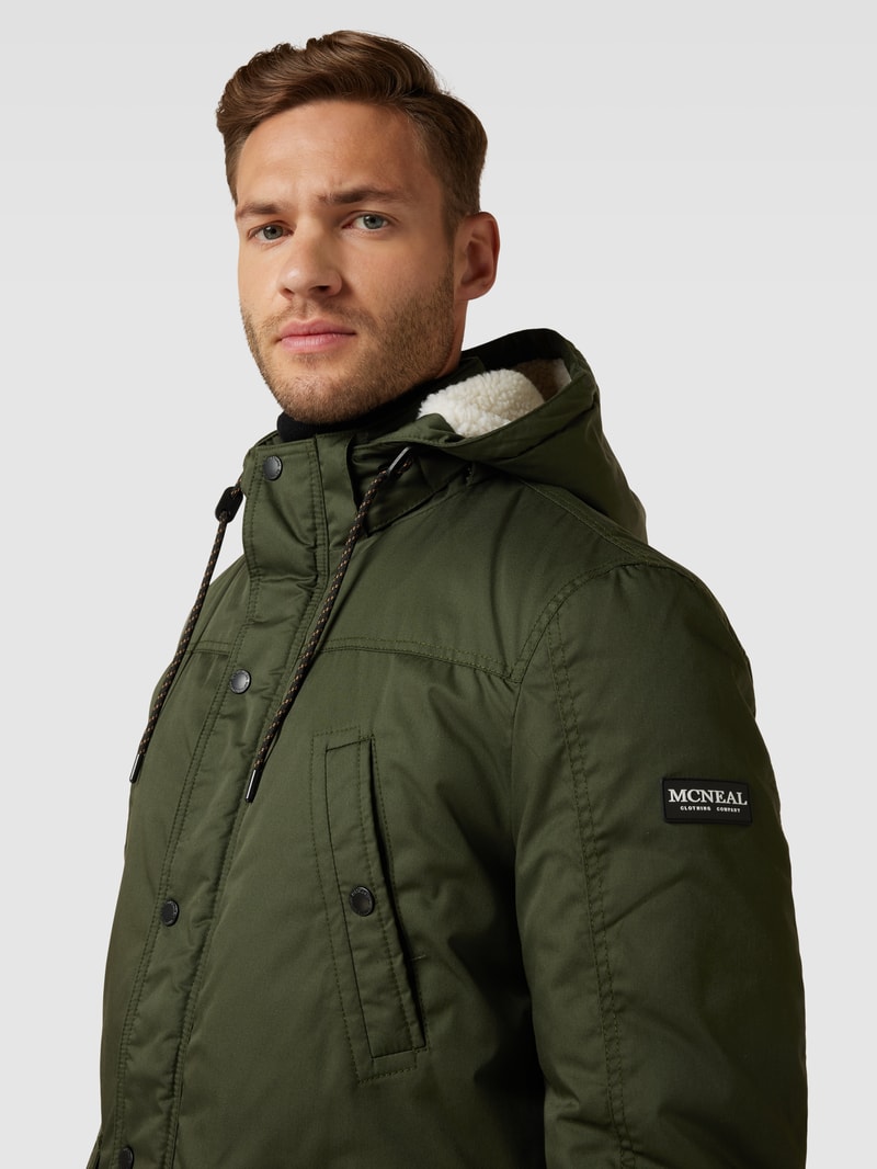 Jacke mit Druckknopfleiste Modell 'CHESTER' in olivgrün