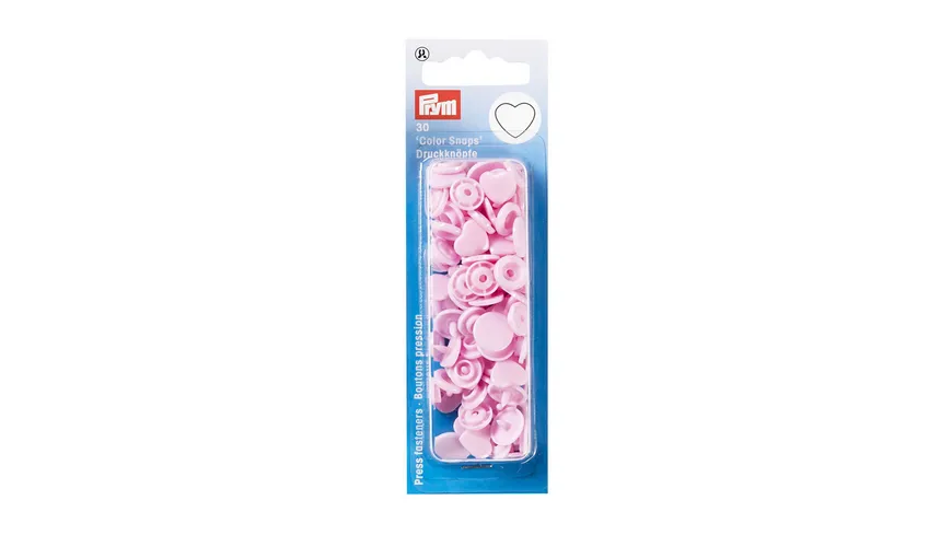 Prym nähfreie Druckknöpfe Color Snaps Herz rosa