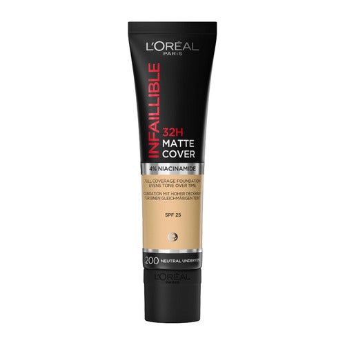 L'Oréal 32H Infaillible Matte Cover Foundation, nijansa 145 Warm, 30 ml