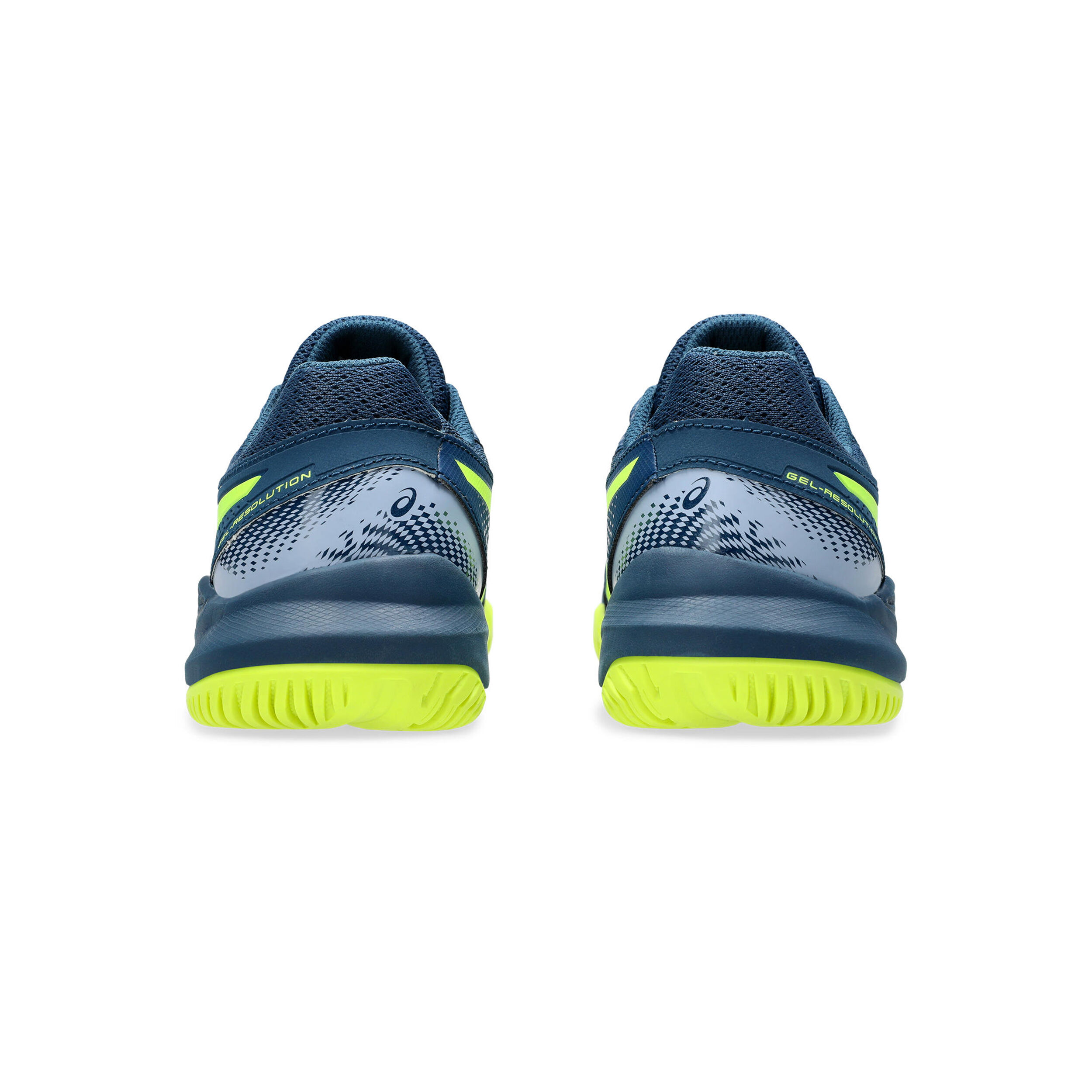 Gel-Resolution 9 GS Allcourtschuh Kinder - Dunkelblau, Neongelb