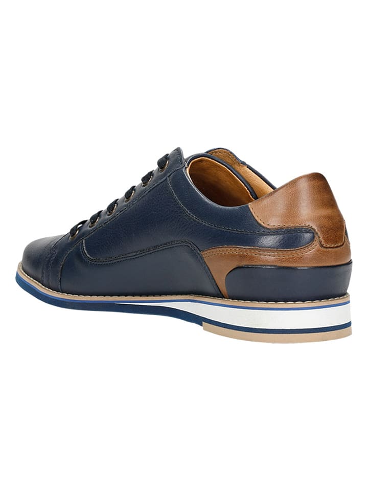 Wojas Leder-Sneakers in Dunkelblau/ Braun günstig kaufen