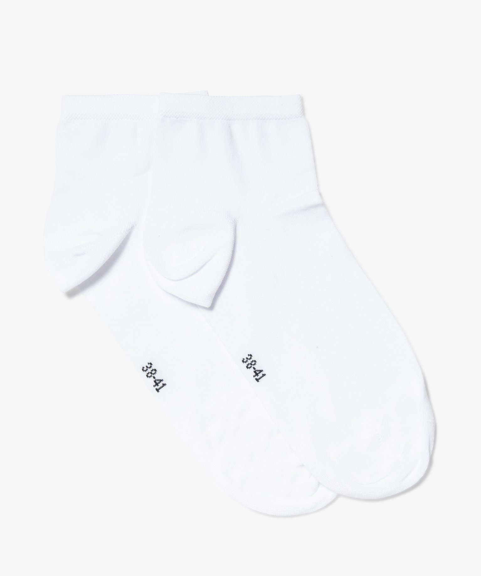 Socquettes femme en maille fine (lot de 2) blanc | GEMO