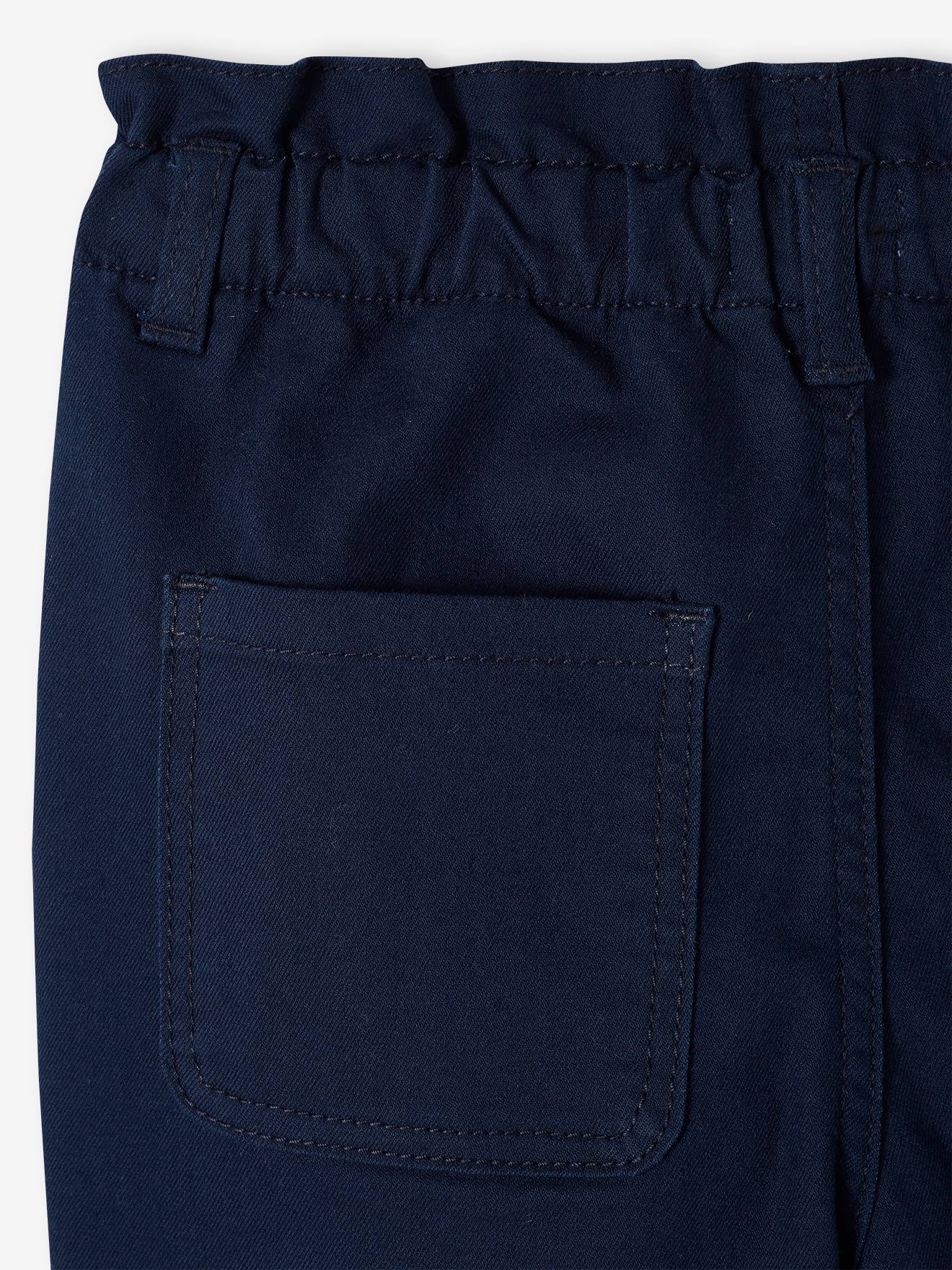 Vertbaudet Die UNVERWÜSTLICHE, robuste Mädchen Paperbag-Hose - marine