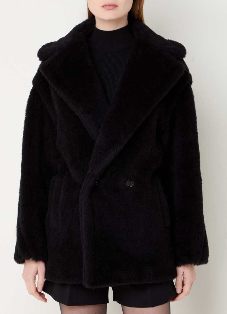 MaxMara Fuxia wool teddy coat with side pockets