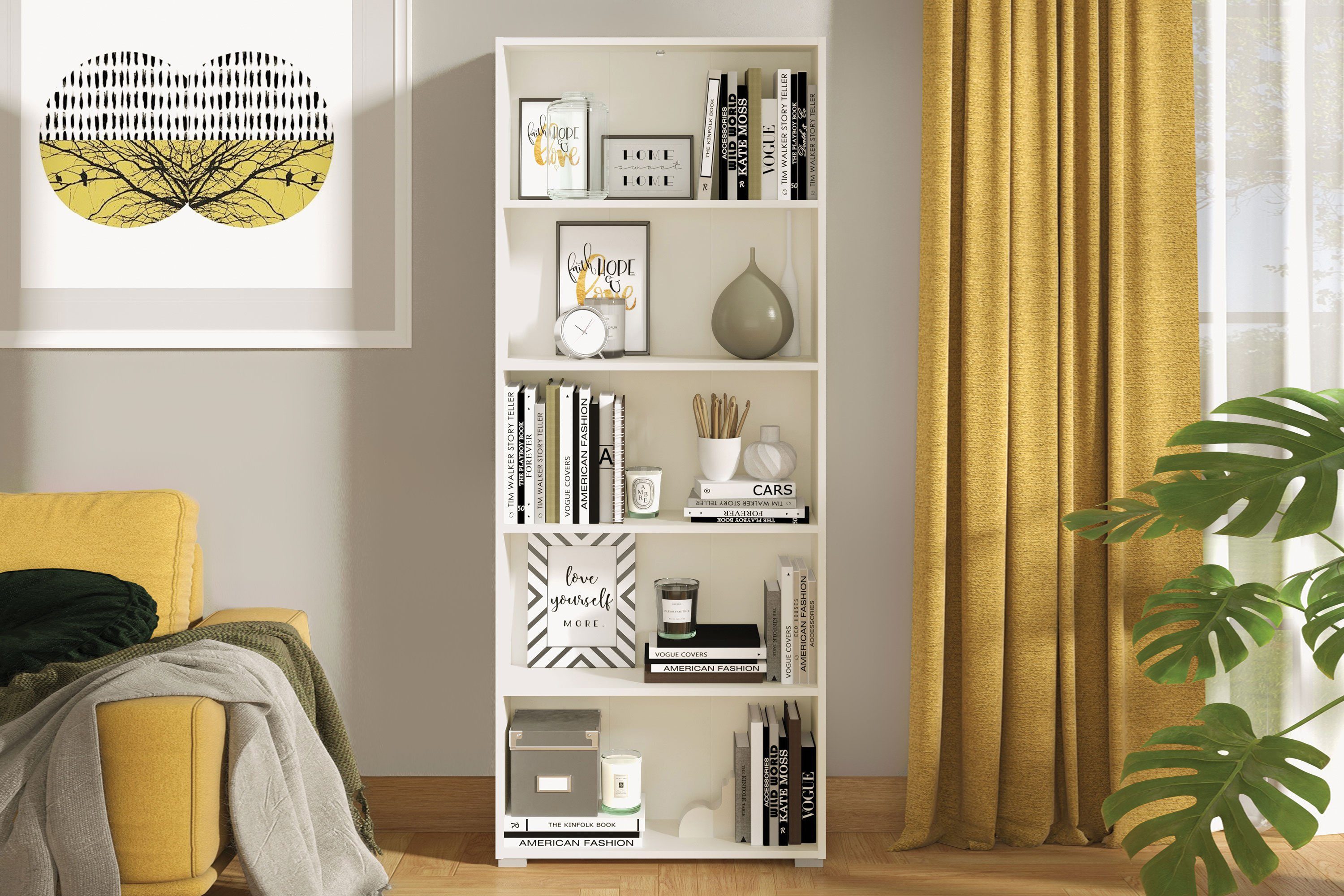 INOSIGN Aktenregal Tomar 5, Bücherregal mit viel Stauraum, Maße (B/T/H): 70/24,5/176,5 cm