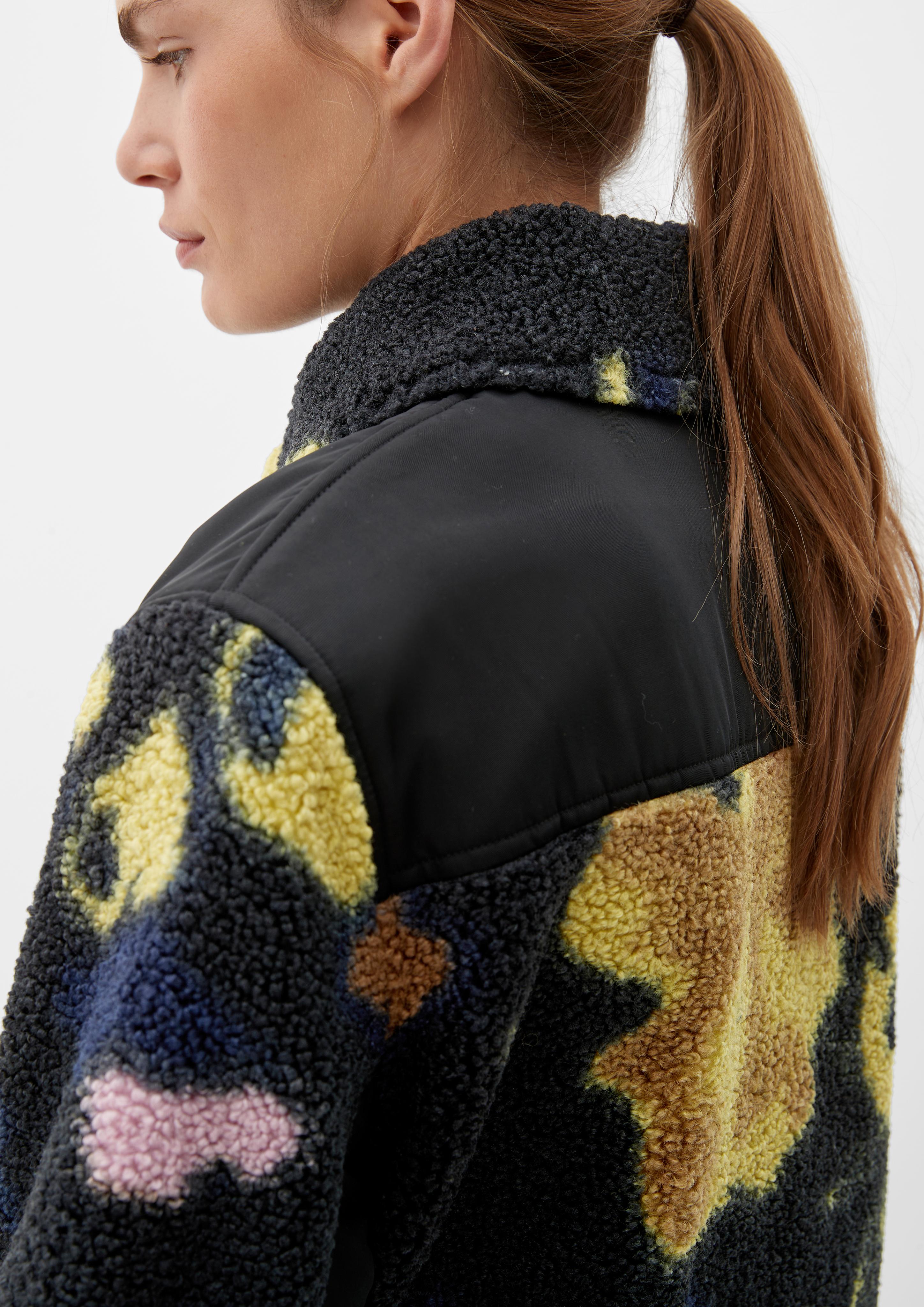 Teddyfell-Jacke mit Allover-Print  2121339-99A4