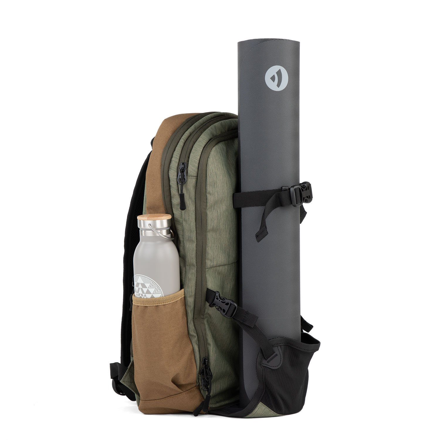 bodhi Yogatasche Yoga Rucksack YOGI DAYPACK, grün-braun